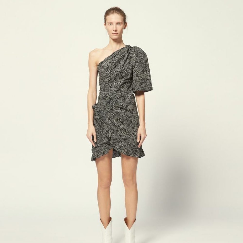 Isabel Marant Etoile Esther One Shoulder Dress (Size 38, Originally $545)